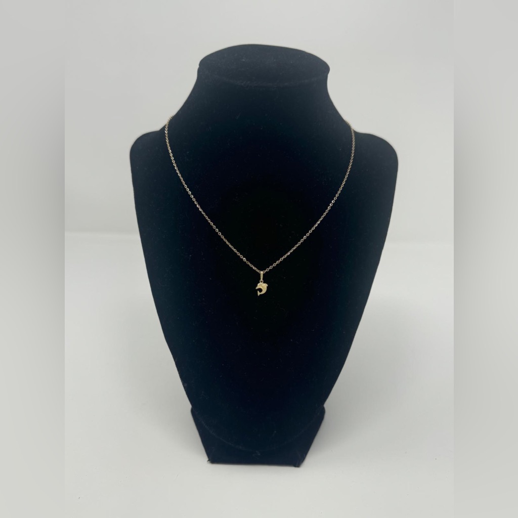 14k Solid Gold Dolphin Pendant